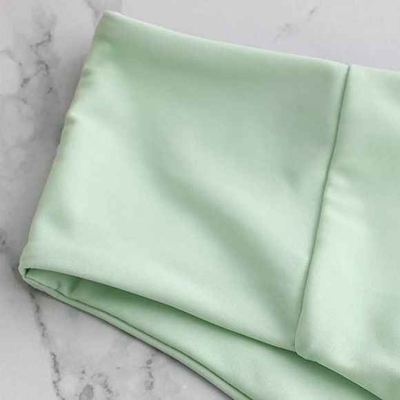 Mint Green Strapless High Cut Bandeau Bikini - Picture 3 of 3